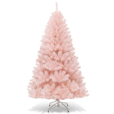 Unlit Christmas Trees, A Pink Christmas, Fir Christmas Tree, Pink Tree, Unique Christmas Trees, Christmas Tree Stand, Pink Christmas Tree, Pink Trees, Holiday Centerpieces