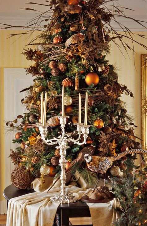 Christmas Tree Inspiration Simple, Natal Country, Elegant Holiday Decor, Simple Holiday Decor, Thanksgiving Tree, Deco Table Noel, Christmas Tree Inspiration, Simple Christmas Tree, Woodland Christmas