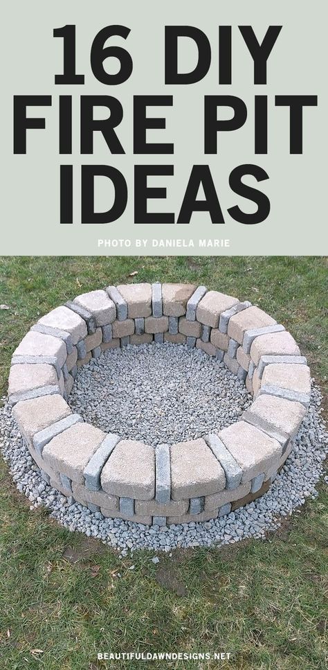 Outdoor Fire Pit Diy, Easy Diy Fire Pit, Cheap Fire Pit, Fire Pit Plans, Diy Fire Pit Ideas, Make A Fire Pit, Outdoor Fire Pit Area, How To Build A Fire Pit, Outside Fire Pits