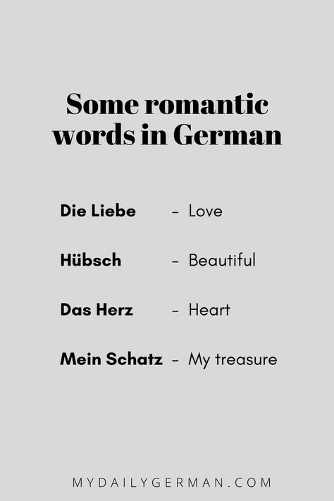 German Love Phrases, Romantic German Phrases, Flirting In German, German Compliments, German Terms Of Endearment, Pretty German Words, German Captions Instagram Translated, German Flirting, Cute German Words