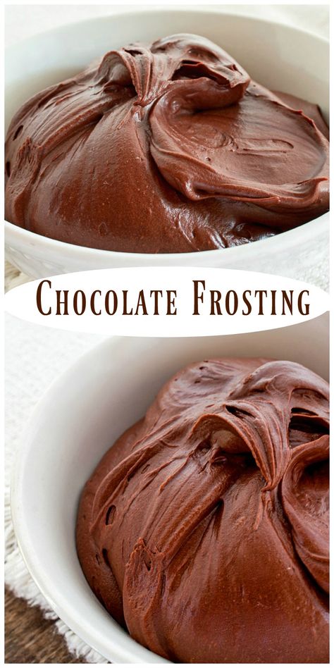 Homemade Chocolate Frosting, Chocolate Frosting Recipes, Homemade Frosting, Torte Cupcake, Chocolate Icing, God Mat, Icing Recipe, Cupcake Cake, Chocolate Frosting