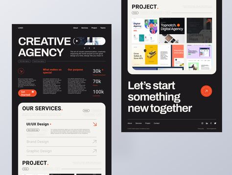 Creative Agency Landing Page, Agency Landing Page Design, About Us Page Design, Agency Landing Page, Creative Design Agency, One Page Website, About Us Page, Pr Agency, Landing Pages