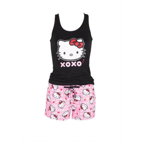 Hello Kitty Pyjamas, Pajamas Hello Kitty, Hello Kitty Pjs, Kuromi Outfit, Hello Kitty Pajamas, Tough Clothes, Pajama Outfit, Kitty Clothes, Hello Kitty Clothes