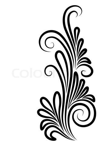 Vector of 'corner, flourishes, old' Door Stencil, Swirl Design Pattern, Kolka Design, Corner Door, صفحات التلوين, Flower Stencil, Leg Tattoo, Pola Sulam, Stencil Pattern