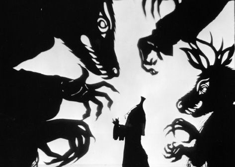 Shadow puppets Papercut Animation, Puppet Animation, Shadow Puppetry, Theatre Logo, Shadow Monster, Shadow Theatre, Dark Fairytale, Paper Puppets, Cosmic Horror