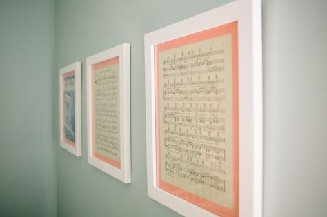 This nursery was based off a 50's jazz song, so we love the framed words to the song. Framed Sheet Music, Diy Nursery Art, Diy Nursery, Nursery Inspiration, Nursery Wall Decor, Nursery Ideas, Kids' Room, My New Room