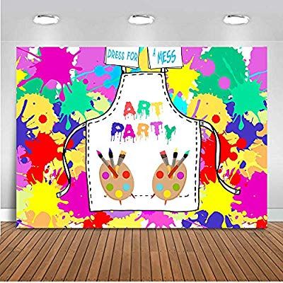 Art Paint Party, Party Painting, Artist Birthday, Party Backdrops, Wall Photography, Graffiti Wall, Birthday Backdrop, Art Party, Photo Background