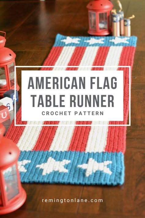 Create the most festive summer tablescape with this American flag-inspired free table runner crochet pattern. Using beginner single crochet stitches and simple color changes, you can quickly whip up your go-to 4th of July table runner in just a few days. You can make this table runner just how you like it with traditional colorwork crochet stars, or add them using cross-stitch. The premium PDF includes tutorials for color changes, cross-stitching, a chart for the stars, and tips for customizing Colorwork Crochet, Table Runner Crochet Pattern, Runner Crochet Pattern, 4th Of July Table Runner, Table Runner Crochet, Crochet Runner, Runner Crochet, Christmas Table Runner Pattern, Crochet Placemat