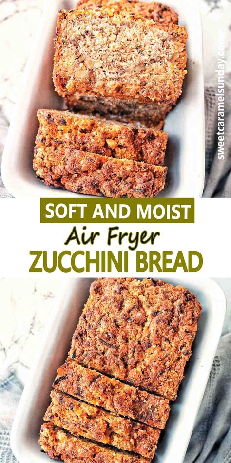 Zucchini Bread Air Fryer, Air Fryer Zucchini Bread Recipes, Breaded Zucchini Air Fryer, Zucchini Air Fryer Recipes, Zucchini Recipes Air Fryer, Air Fryer Zucchini Recipes, Air Fryer Bread, Pretty Baking, Recipe For Air Fryer