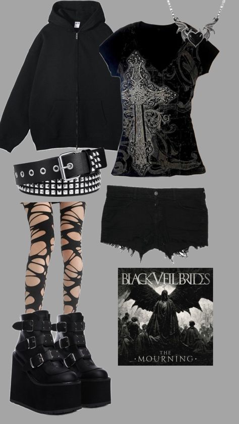 Goth Outfits For School, Warped Tour Outfit, Emo Style Outfits, Grunge Alternative Fashion, Alternative Fashion Grunge, Estilo Emo, Trashy Outfits, Alt Outfits, Falling In Reverse