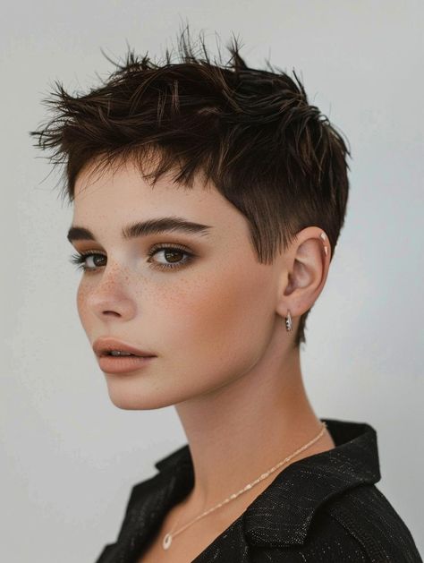 Stylish Short Choppy Haircuts for a Bold Look Super Short Haircuts, Short Choppy Haircuts, Choppy Haircuts, Oval Face Haircuts, Tapered Haircut, Short Haircuts For Women, Super Short Hair, Low Maintenance Hair, Pixie Hair