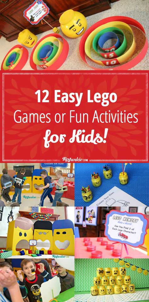 Lego Party Games, Lego Hacks, Backyard Party Games, Lego Themed Party, Lego Club, Lego Activities, Lego Games, Lego Birthday Party, Lego Craft