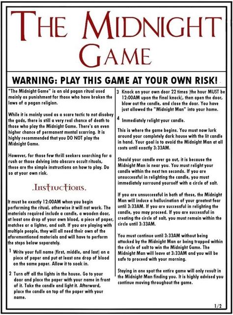 The Midnight Game Creepy Sleepover Ideas, Scary Sleepover Games, The Midnight Game, Fun Games For Teenagers, Haunted Games, Scary Games To Play, Fun Sleepover Activities, Fun Sleepover Games, Sleepover Party Games