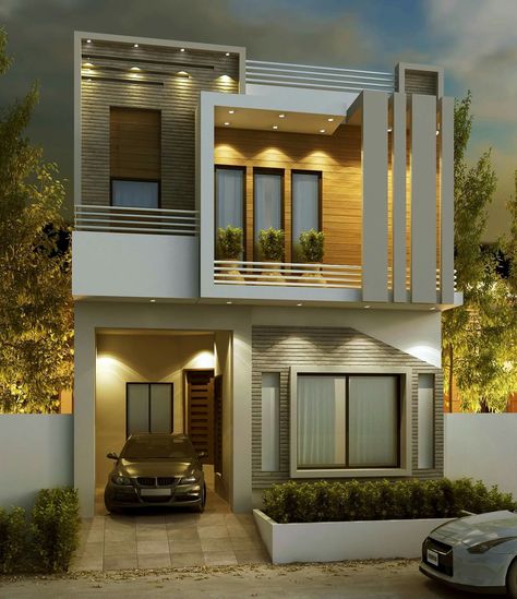 Modern Villa Exterior, Villa Exterior Design, Fasad Design, Home Designs Exterior, Small House Elevation, Two Story House, Small House Design Exterior, Small House Elevation Design, House Design Exterior