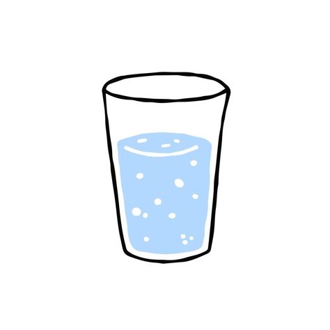 Drink Water Doodle, Cup Of Water Illustration, Cup Of Water Drawing, Water Easy Drawing, Glass Of Water Illustration, Drinking Water Illustration, Drinking Water Drawing, Outline Cartoon, Drawing Cup