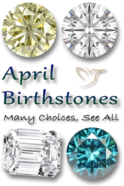 Long thought of as a pricey white gemstone for engagement rings, diamond - the April birthstone - comes with a host of color and size options that can be used in every type of jewelry and worn every day without worry. Not only that, there are many suitable secondary birthstones to choose from. #april #aprilbirthstone #birthstone #article #guide #birthstoneguide #birthstonearticle #aprilstone #aprilgemstones Birthday Stones Birthstones, April Birth Stone, April Gemstone, Birthstones Meanings, April Stone, Month Gemstones, Birth Colors, Birthstones By Month, Topaz Birthstone