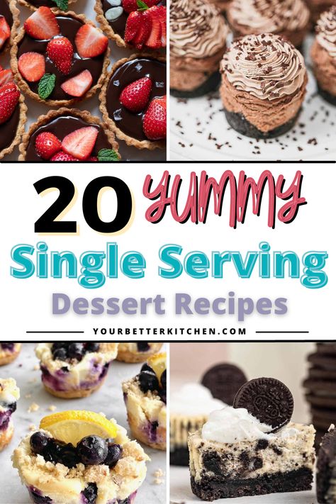 Small Chocolate Desserts For Parties, Simple Small Desserts, Dessert For Two Easy, Small Desserts For Two, Amazing Dessert Ideas, Chocolate Covered Cheesecake Bites, Dessert For 2, Mini Oreo Cheesecake Bites, Small Batch Desserts