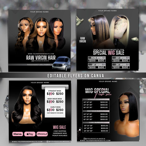 Flyers For Business, Business Ideas For Women Startups, Time Is Precious, Straight Bundles, Business Flyers, Social Media Design Inspiration, Business Hairstyles, Body Wave Wig, Social Media Templates