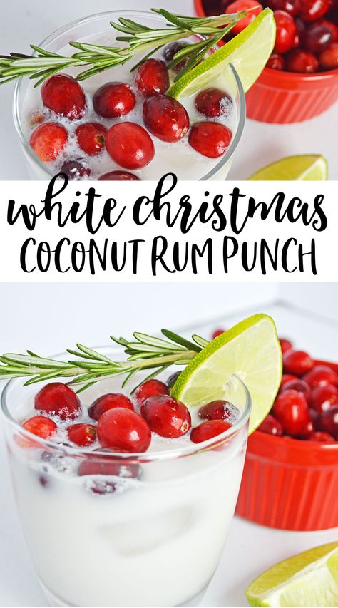 Christmas Rum Punch, Coconut Rum Punch, Coconut Rum Punches, Christmas Coconut, Rum Punch Cocktail, Coconut Rum Drinks, Cocktail Christmas, Coconut Drinks, Christmas Punch