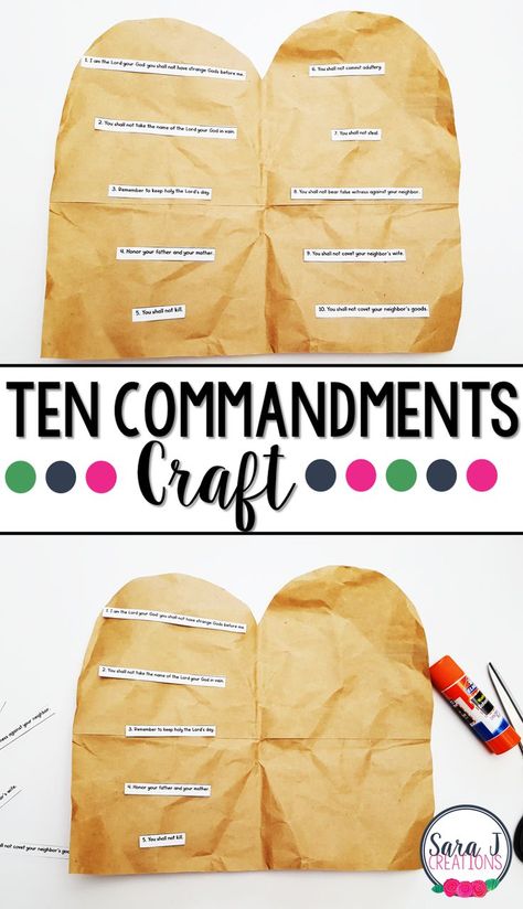 Ten Commandment Craft for kids using the Catholic translation The Ten Commandments Craft, Ten Commandments Kids, Ten Commandments Craft, 10 Commandments Craft, Gospel Project, Children's Church Crafts, Bible Story Crafts, Catholic Education, Sunday School Kids