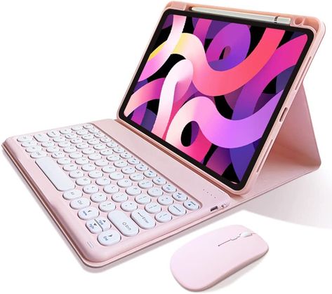 kaitesi Keyboard Case Mouse for iPad Mini 6th Generation 8.3 Inch Case Upper Pencil Holder Cute Round Keys Detachable Bluetooth Keyboard (Pink) Keyboard Pink, Ipad 2022, Ipad Keyboard Case, Mouse Cute, Keyboard Protectors, Pink Ipad, Cute Ipad Cases, Cool Tech Gadgets Electronics, Case Aesthetic