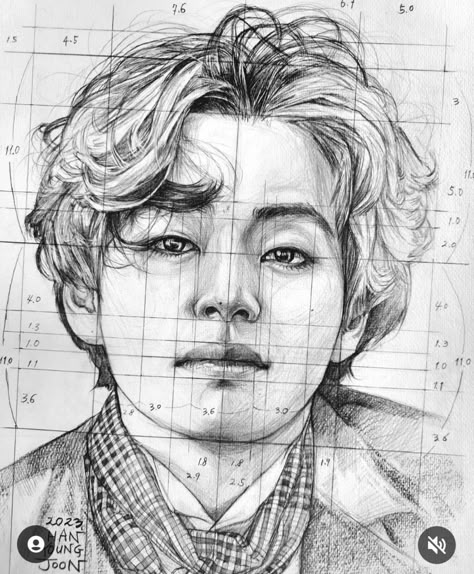 Bts V Portrait Drawing, Boy Haircut Ideas, Bts Sketch, Taehyung's Art, Portrait Tutorial, Pencil Portraits, Sky Art Painting, Drawing Ideas List, Pencil Sketch Images