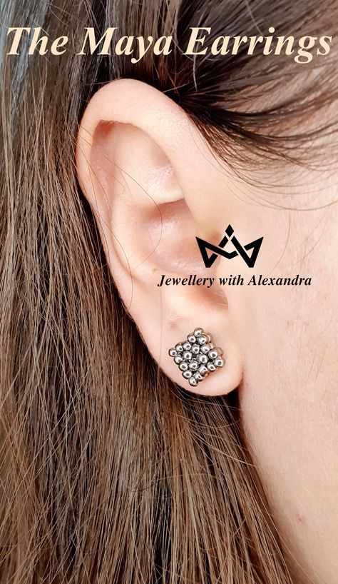 How To Make Tiny Square/ Diamond Shaped Stud Earrings With Seed Beads ⛋ Beaded Jewlery, Square Diamond, Youtube Tutorials, Diamond Shaped, Seed Bead, Diamond Shapes, Latest Design, Seed Beads, Ear Cuff