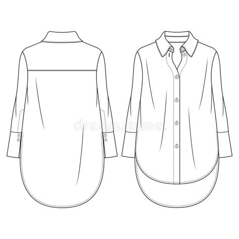 Shirt Dress Flat Sketch, Dress Flat Sketch, Women Shirt Dress, Illustrator Fashion, Fashion Portfolio Layout, Shirt Sketch, Fashion Model Sketch, Flat Drawings, Make Your Own Shirt