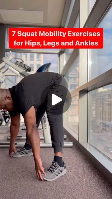 Damon Reio on Instagram: "🏆Save Improve Your Squat w/ These 7 Mobility Moves 🏋🏾‍♂️

If it were leg day and squats were on the agenda, here’s what I would do to warm up my hips, thighs, glutes and ankles. 

Here are 7 mobility exercises to loosen up and prevent the stiffness. 

Give them a go and let me know if this is helpful. 

#squat #mobility #instareels #flexibility #gym #hipmobility #bodyweightworkout #legday #stretches #legday" Stretches For Squats, Leg Mobility Exercises, Leg Mobility, Squat Mobility, Mommy Workout, Squat Workout, Hip Mobility, Mobility Exercises, March 5