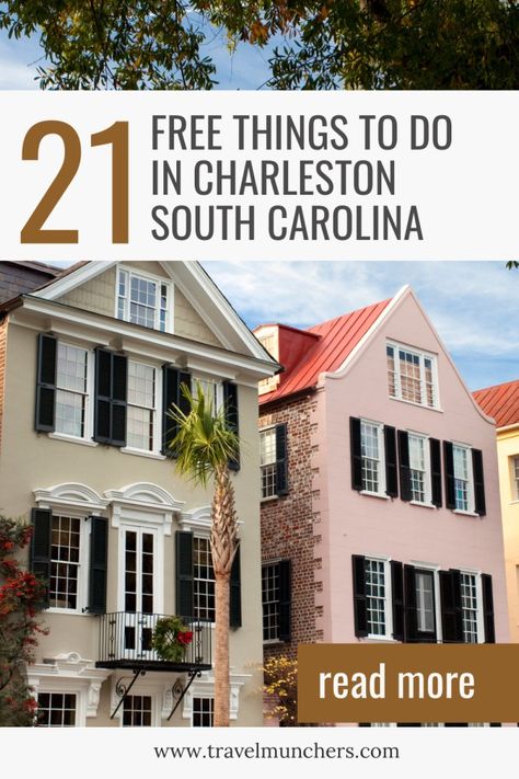 Top 21 Free Things to do in Charleston, South Carolina - Travel Munchers Budapest Christmas, South Carolina Travel, Historic Landmarks, Komodo Island, Thermal Spa, Amazon Travel, Travel App, Charleston South Carolina, Free Things To Do