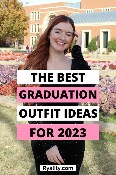 Love these university graduation outfit ideas! Definitely copying one of these when my college graduation comes up in the spring Graduation Dress Ideas University, Summer Graduation Outfit, Grad Outfit Ideas, University Graduation Dresses, Cute Graduation Outfits, Winter Graduation Outfit, University Graduation Outfit, Graduation Outfit Ideas University, Outfit Graduacion