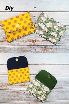 Easy Wallet Sewing Pattern Free, Card Purse Pattern, Coin Purse Pattern Free, Credit Card Wallet Pattern, Crochet Card Pouch, Diy Wallet Tutorial, Card Wallet Diy, Card Wallet Tutorial, Small Wallet Pattern