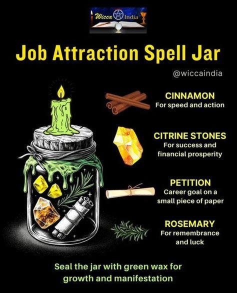 Dream Job Spell Jar, Power Spell Jar, Get A Job Spell Jar, Job Attraction Spell, Get The Job Spell Jar, Manifest A Job Spell, Spells For Studying, Career Spell Jar, Spells For Job Success