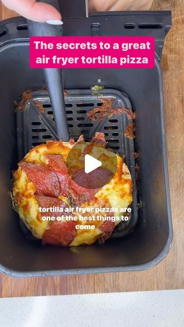 Stephanie Joy de Sousa on Instagram: "🍕🔥 Air Fryer Tortilla Pizza 🔥🍕 Hey foodies! 👋 Looking for a quick and delicious meal idea? Let me introduce you to my favorite hack: Air Fryer Tortilla Pizza! 🎉🍕 Trust me, it’s a game-changer! My favourite tortillas to use for pizza are from @diegosauthenticfoods They have the best Gluten free tortilla in my opinion. Here are 3 key things you need to know before diving into this cheesy goodness: 1️⃣ Double down on the tortilla: Grab two tortillas instead of one for the perfect crust! The air fryer crisps them up beautifully, giving you that authentic pizza texture. 🤤🔝 #CrispyCrust #AirFryerHack 2️⃣ Use cheese to stick the 2 tortillas together: Don’t you just love gooey, melty cheese? 🧀 Spread a layer of your favorite cheese between the tortil Air Fryer Recipes Tortilla, Tortilla Wrap Pizza Air Fryer, Pizza Tortilla Air Fryer, Tortilla Pizza In Air Fryer, Air Fryer Tortilla Pizza, Pizza Air Fryer, Air Fryer Tortilla, Healthy Tortilla, Authentic Pizza