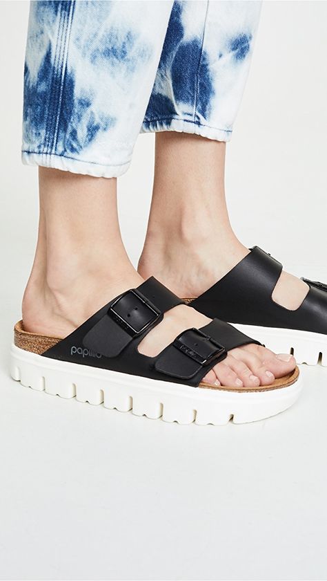 Birkenstock Arizona Chunky Sandals - Narrow | SHOPBOP Birkenstock Style, Chunky Sandals, Birkenstock Sandals, Casual Athletic, Birkenstock Arizona, Dress Sandals, Dress With Boots, Sandal Espadrille, Types Of Shoes