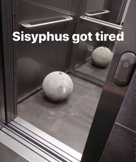 Disturbing Quotes, One Must Imagine Sisyphus Happy, Sisyphus Happy, Literary Humor, Philosophy Memes, Literature Humor, Art Philosophy, Million Followers, Albert Camus