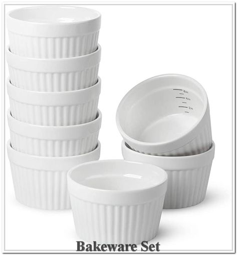 BTäT- Ramekins, Set of 8, Ramekins for Baking, Ramekins 6 oz, Ramekin with Measurement Markings, Creme Brulee Dishes, Souffle Cups, Custard Cups, Ceramic Bakeware, Souffle Dish, Small Ceramic Bowl>>> To view further for this item, visit the image link.(It is Amazon affiliate link) #bakewareset Pepper Pickles, Assorted Nuts, Microwave Baking, Custard Cups, Souffle Dish, Small Ceramic Bowl, Ceramic Bakeware, Dips And Spreads, Pot Pies