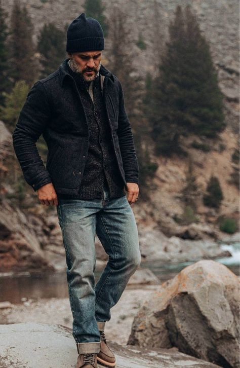 Cool Mens Outfits, Style Over 50, Mens Fall Outfits, Mens Outdoor Fashion, Older Mens Fashion, Mens Winter Fashion Outfits, Mens Rugged, Men Tattoo, Stylish Men Casual