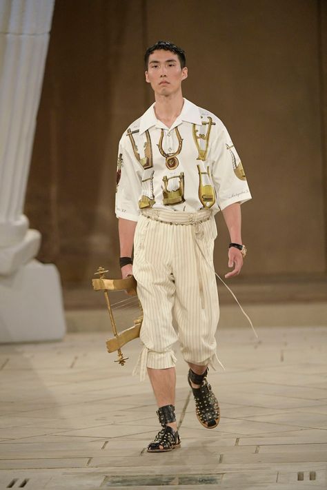 Dolce And Gabbana Alta Moda, High Sandals, New Gods, Male Fashion Trends, Masters Of The Universe, Menswear Collection, Dolce And Gabbana Man, Ancient Greece, Gods And Goddesses