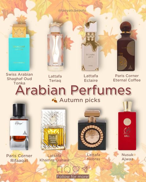 Autumn is the best season to enjoy Arabian perfumes, especially if you’re new to them 😉 Here are 8 excellent picks for this season that I absolutely love, and all of them were successful blind buys: ▫️ Swiss Arabian Shaghaf Oud Tonka — Such a delicious autumn perfume! I don’t really get any tonka, but it smells like an expensive almond marzipan without being overly sweet.  ▫️ Lattafa Teriaq — I can’t stop wearing this! It’s too complex to fully describe, but to me, it smells like leathery c... Oud Perfume Woman, Best Arabian Perfume, Arabian Perfumes For Women, Tonka Perfume, Autumn Perfume, College Requirements, Almond Marzipan, Perfume Layering, Arabian Perfume