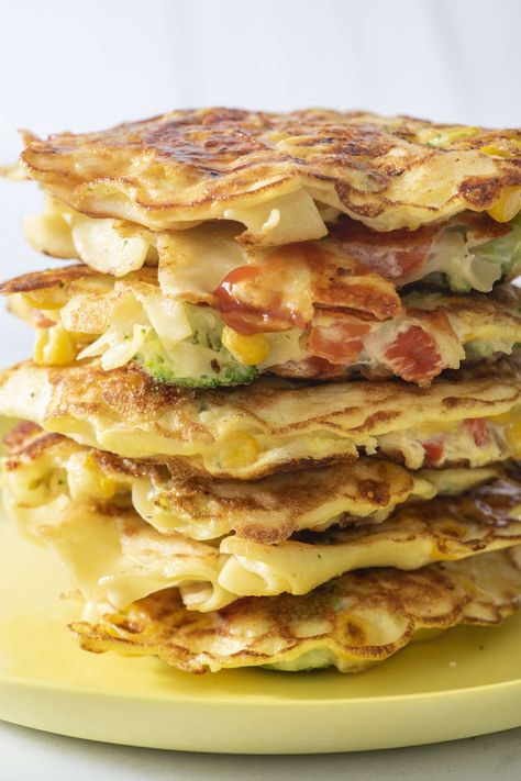 Noodle Pancakes | Weelicious Noodle Pancakes, Leftover Noodles, Flap Jacks, Recipes Pancakes, Baby & Toddler Food, No Egg Pancakes, Garlic Noodles, Pancakes Easy, Toddler Food