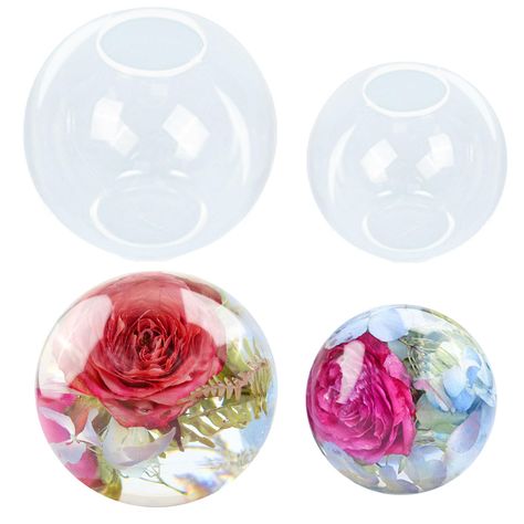 PRICES MAY VARY. 【Super Large Sphere Silicone Molds】: You will get 2 Size large sphere resin molds : 4 Inches and 3 Inches sphere silicone molds for resin,big sufficient to add pearlescent powder, dye, flowers, create an unique 3D sphere resin art decor to your home, thus adding an elegant atmosphere 【High Transparent Silicone Quality】: Our sphere epoxy resin molds are made of durable clear silicone material, superior high tear strength,the interior of each silicone resin molds is smooth and shi Resin Flower Preservation, Diy Craft Home Decor, 3d Sphere, Epoxy Resin Molds, Graduation Flowers, Powder Dye, Dye Flowers, Craft Home Decor, Flower Preservation