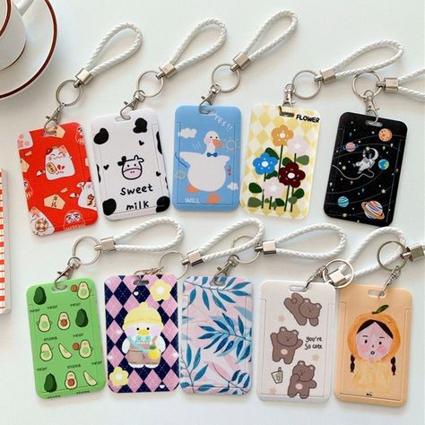 Cute Id Holder, Card Holder Aesthetic, Keychain Card Holder, Merch Ideas, Friend Group, Card Sleeve, Document Holder, Group Pictures, Holder Design