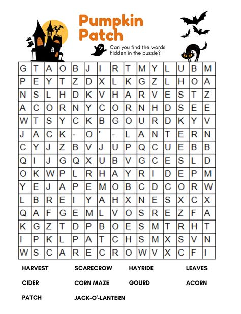 Get lost in the world of Halloween with our word search book! Whether easy or hard, it's filled with pumpkin patch puzzles and solutions for a bewitching time. 🍂🔍 #PumpkinPatchPuzzles #HalloweenPuzzles Fall Puzzles, Spooky Words, Word Search Book, Autumn Puzzle, Halloween Puzzles, Halloween Word Search, Word Puzzle, Halloween Words, Word Searches