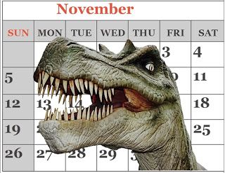 Adventures In Storytime (and Beyond): Welcome to DiNovember! - Programming Passive Programming Library, Passive Programs, T Rex Costume, Library Week, Stem Programs, Dinosaur Footprint, Youth Services, Dinosaur Crafts, Thanksgiving Theme