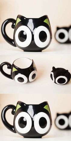 ❤️❤️❤️ Coffee Cup Decorations, Ceramic Cat Mug, Cute Mug Ideas, Ceramic Mugs Handmade, Creative Mugs, Cat Pottery, Kawaii Coffee, Coffee Mug Designs, Kawaii Cups