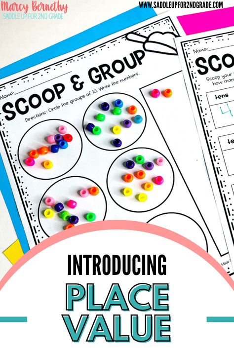 Introducing place value to first graders? Start with groups of ten before jumping to base ten with these 5 fun activities for place value. #groupsoften #introducingplacevalue Introducing Place Value, Groups Of 10 First Grade, Place Value Activities 1st Grade, Hands On Place Value Activities, First Grade Place Value Activities, Place Value First Grade Activities, Teaching Place Value 1st, Place Value Craftivity 1st Grade, Place Value Grade 1