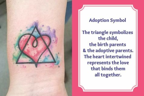 Tattoos For Foster Parents, Foster Mom Tattoo Ideas, Tattoo For Adopted Daughter, Symbol For Adoption, Foster Tattoo Ideas, Foster Parent Tattoo, Birth Mother Tattoo Adoption, Foster Parent Tattoo Ideas, Foster Mom Tattoo