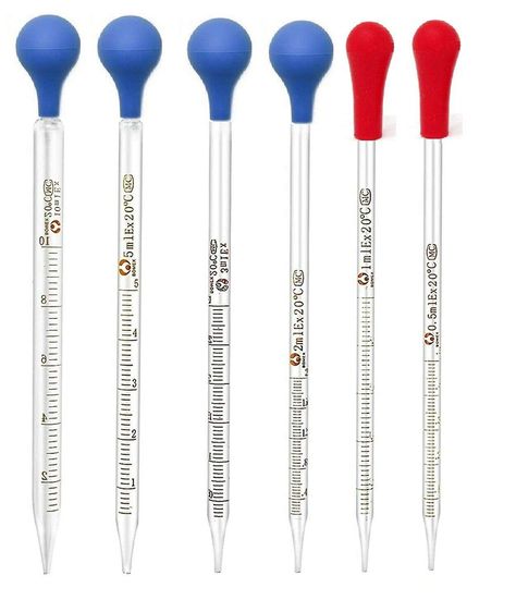 PRICES MAY VARY. Title: 6 Pack 0.5ml 1ml 2ml 3ml 5ml 10 ml Glass Graduated Dropper Pipettes Lab Dropper Liquid Essential Oil Transfer with Blue Rubber Cap and ScaleL8. Product Type: Categories > Lab & Scientific Products > Glassware & Labware > Lab Bottles & Jars > Dropping Bottles Pipettes, Bottles And Jars, 6 Packs, 6 Pack, Essential Oil, Essential Oils, Lab, Glass, 10 Things