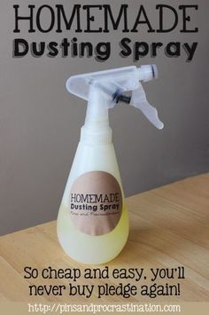 Diy Dusting Spray, Homemade Dusting Spray, Dusting Spray, Homemade Cleaning Supplies, Astuces Diy, Homemade Cleaning Products, Natural Cleaners, Household Cleaning Tips, Diy Cleaners